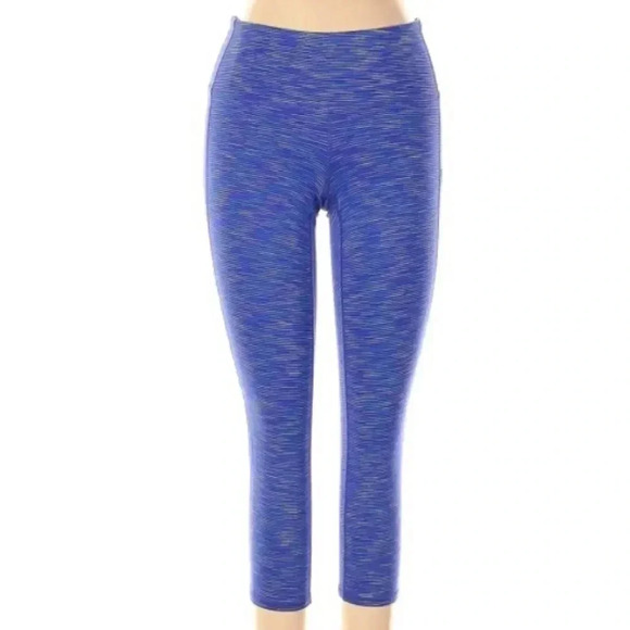 {Athleta} Purple Spacedye Print Activewear  Leggings - Picture 1 of 12
